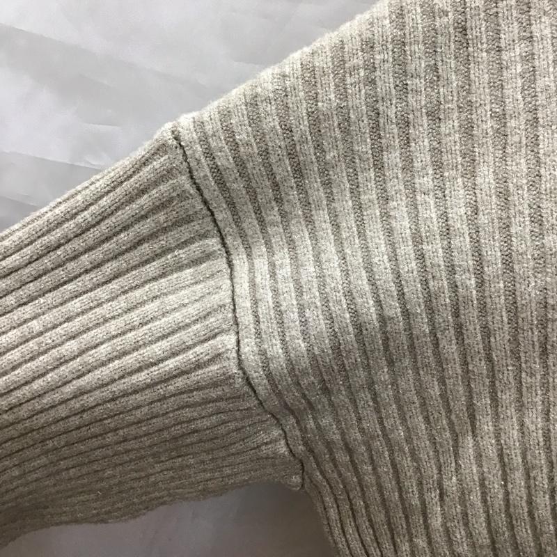 ザラ ZARA ニット、セーター 長袖 4331 130 832 リブ クロップド丈 ショート丈 S 無地 ベージュ / ベージュ /  レディース USED 古着 中古 10118452