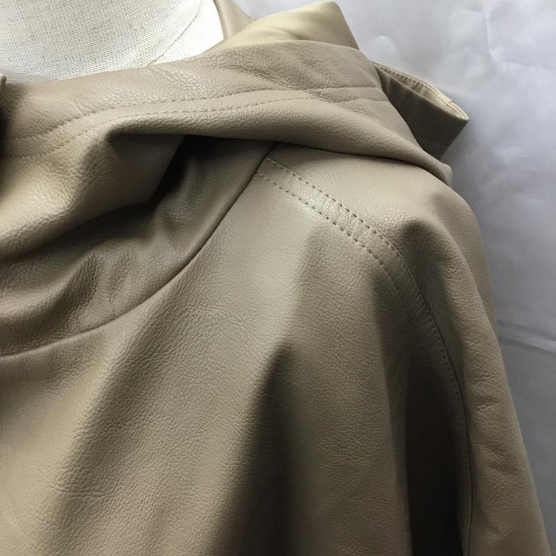 アズールバイマウジー AZUL BY MOUSSY ジャケット、上着 ジャケット、ブレザー 250EAB30-371H FAUX LEATHER HOODIE BZ フェイクレザー M 無地 ベージュ / ベージュ /  レディース USED 古着 中古 10107348