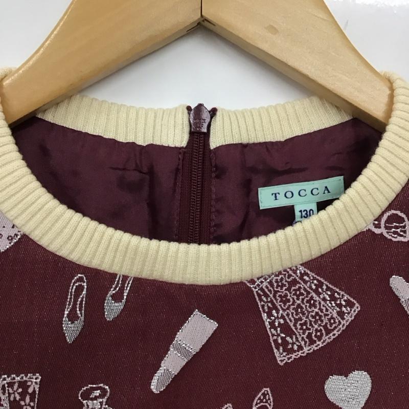 トッカ TOCCA ワンピース ひざ丈スカート OPT8HW0133 長袖 リブニット タグ付き キッズ 130cm 130cm  えんじ / ワインレッド /  ガールズ USED 古着 中古 10114760