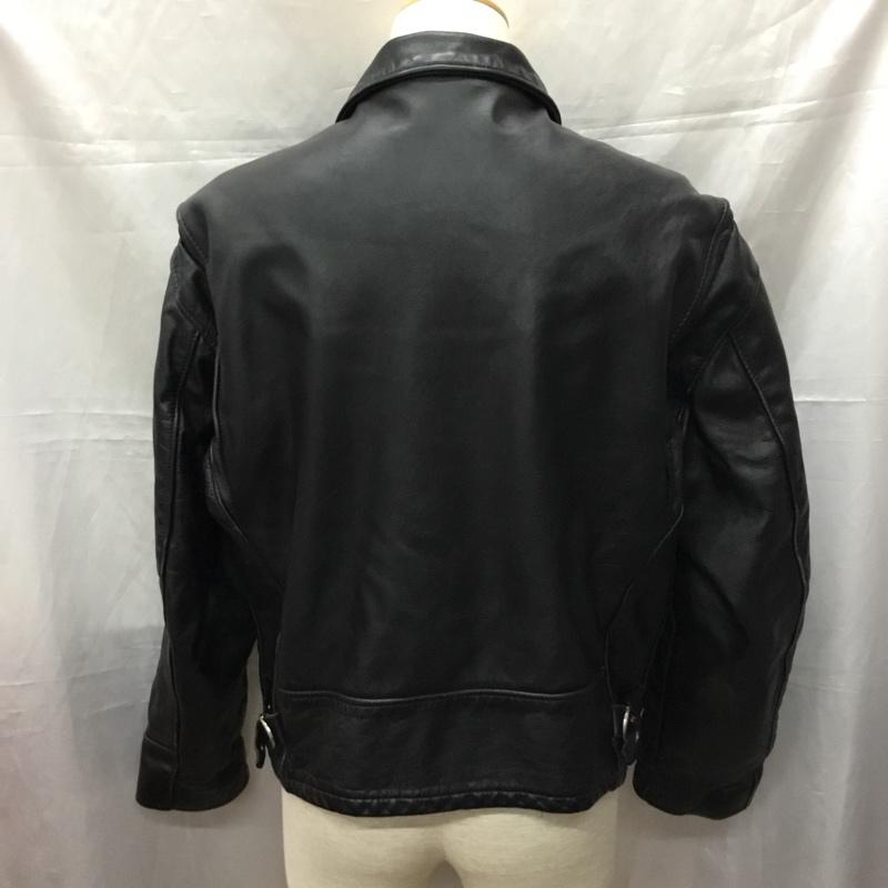 ショット schott ジャケット、上着 ジャンパー、ブルゾン ジップアップジャケット ジャンパー アウター シングルジャケット レザージャケット 601 44 無地 黒 / ブラック /  メンズ USED 古着 中古 10111620