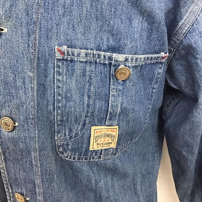 ラルフローレン RALPHLAUREN シャツ、ブラウス 長袖 長袖シャツ カラーシャツ ポケットシャツ 長袖カットソー デニムシャツ M ロゴ、文字 インディゴ / インディゴ /  メンズ USED 古着 中古 10123865
