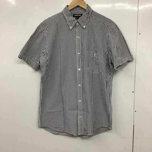 ランズエンド LANDS END シャツ、ブラウス 半袖 半袖シャツ ストライプシャツ ボタンダウンシャツ L ストライプ 白 / ホワイト / X 紺 / ネイビー /  メンズ USED 古着 中古 10135488