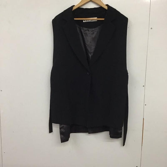ザラ ZARA ベスト ベスト オーバーサイズベスト ノースリーブカットソー 前ボタン L 無地 黒 / ブラック /  レディース USED 古着 中古 10136750