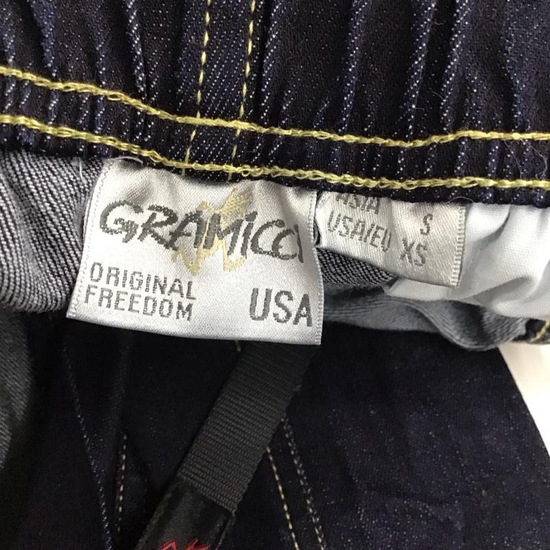 グラミチ GRAMICCI パンツ デニム、ジーンズ スリムパンツ カジュアルパンツ ストレートパンツ ストレッチパンツ XS ロゴ、文字 インディゴ / インディゴ /  メンズ USED 古着 中古 10122118
