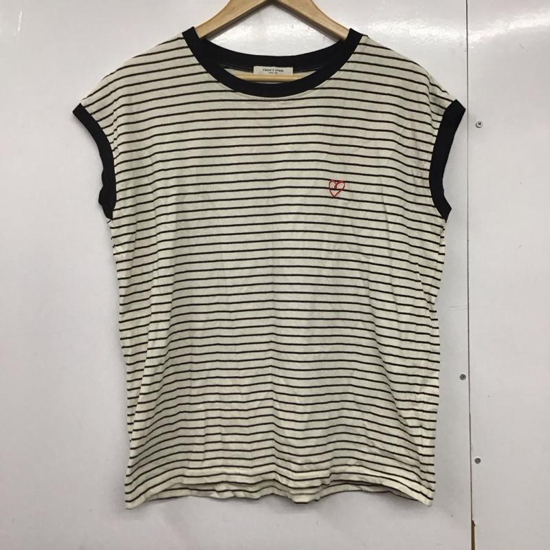 フリークスストア FREAK S STORE Tシャツ 半袖 1121248901372 ワンポイントハート刺繍 フレンチスリーブTシャツ FREE ボーダー柄 マルチカラー / マルチカラー /  レディース USED 古着 中古 10141565