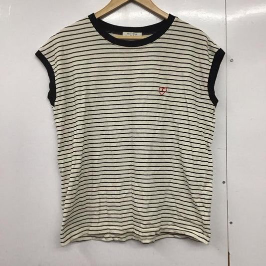 フリークスストア FREAK S STORE Tシャツ 半袖 1121248901372 ワンポイントハート刺繍 フレンチスリーブTシャツ FREE ボーダー柄 マルチカラー / マルチカラー /  レディース USED 古着 中古 10141565