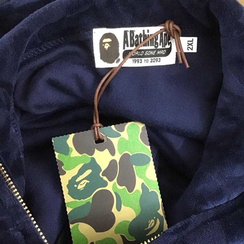 アベイシングエイプ A BATHING APE パーカー 長袖 001ZPD801018X シャーク フルジップ パイル 総柄 紺 / ネイビー /  メンズ USED 古着 中古 10107423