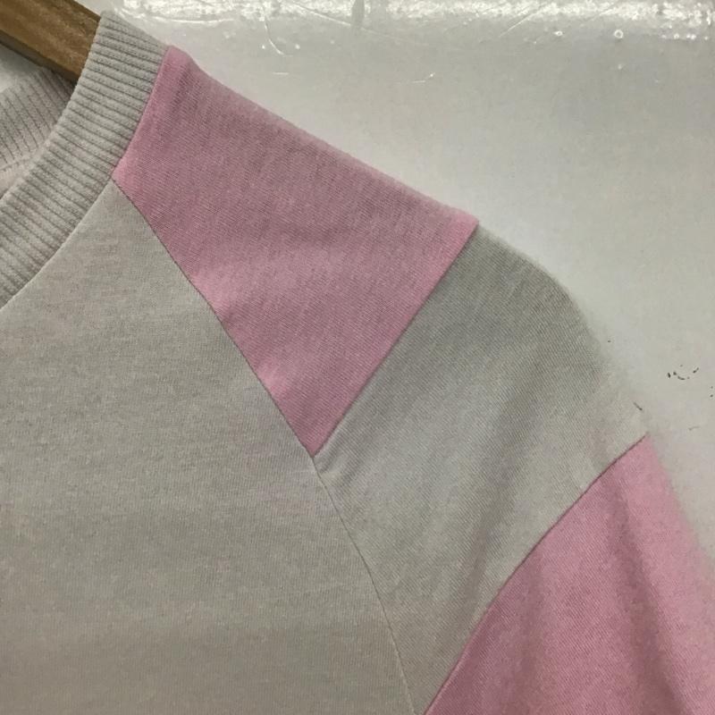 アディダス adidas Tシャツ 半袖 半袖カットソー プリントTシャツ クルーネックカットソー ロゴ、文字 白 / ホワイト / X 桃 / ピンク /  メンズ USED 古着 中古 10133718