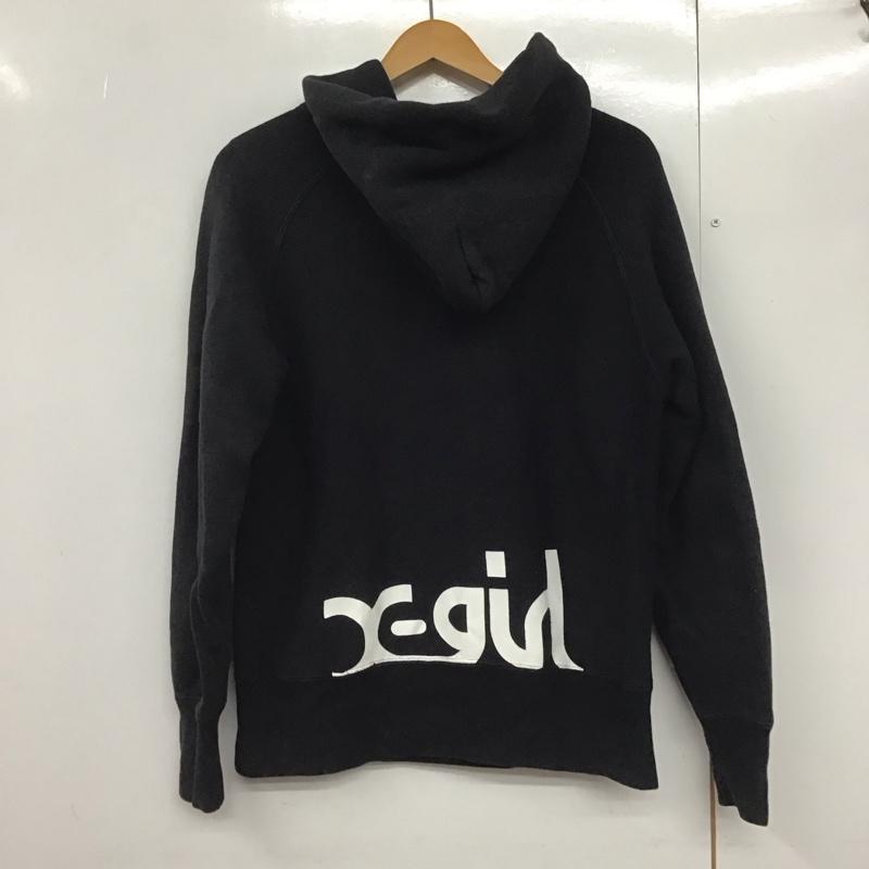 エックスガール X-girl パーカー 長袖 長袖パーカー プルオーバーパーカー スウェット チャンピオン S 無地 黒 / ブラック /  レディース USED 古着 中古 10142648