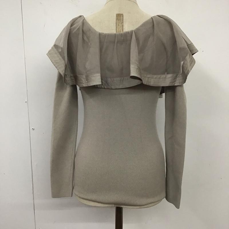 スナイデル SNIDEL カットソー 長袖 swnt231013 シアーフリルカラーニットプルオーバー 長袖カットソー 無地 灰 / グレー /  メンズ USED 古着 中古 10120105