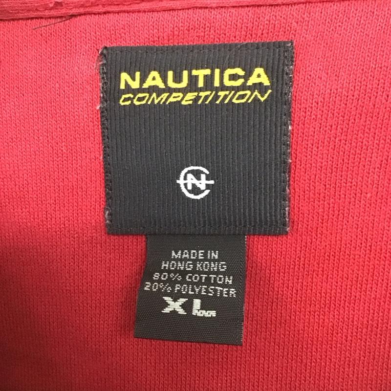 ノーティカ NAUTICA トレーナー 長袖 長袖スウェット カットソー クルーネック XL ロゴ、文字 赤 / レッド /  メンズ USED 古着 中古 10132269