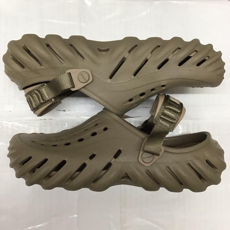 クロックス crocs サンダル サンダル 207937 ECHO CLOG エコー クロッグ M9 ロゴ、文字 茶 / ブラウン /  メンズ USED 古着 中古 10114533