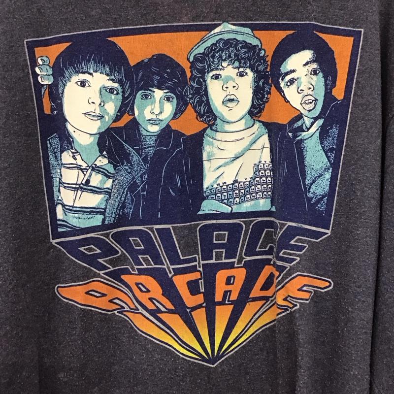 古着 USED カットソー 長袖 長袖カットソー プリントカットソー クルーネック XL プリント 紺 / ネイビー /  メンズ USED 古着 中古 10142623