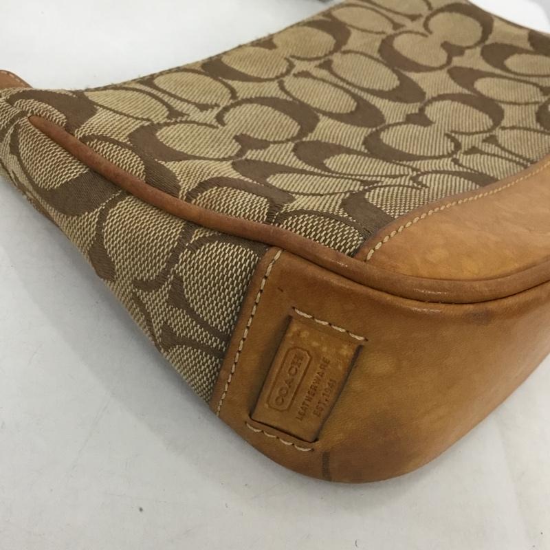 コーチ COACH ハンドバッグ ハンドバッグ F1J-6094 シグネチャー レザー切替 総柄 ベージュ / ベージュ / X 茶 / ブラウン /  レディース USED 古着 中古 10137938