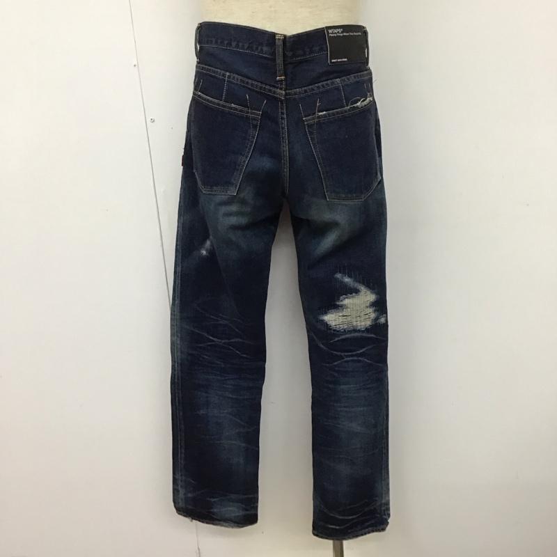 ダブルタップス WTAPS パンツ デニム、ジーンズ デニムパンツ ダメージ加工パンツ スリムパンツ S ダメージ加工 インディゴ / インディゴ /  メンズ USED 古着 中古 10109826