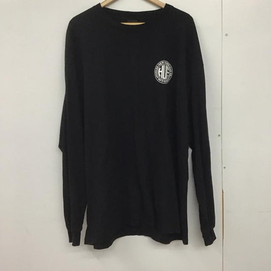 ハフ HUF カットソー 長袖 長袖カットソー プリントカットソー クルーネック XXL ロゴ、文字 黒 / ブラック /  メンズ USED 古着 中古 10145718