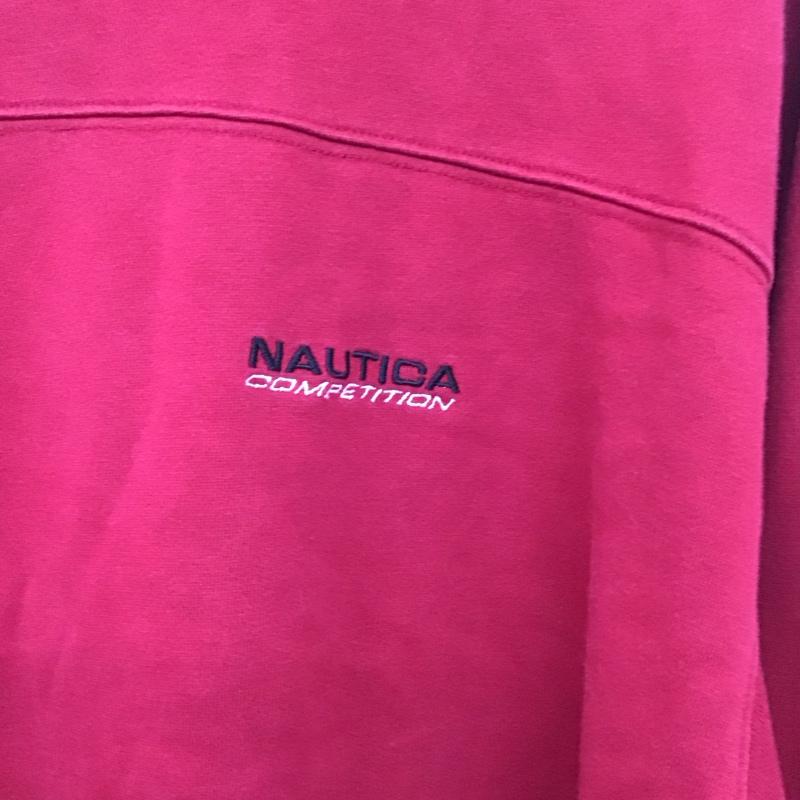 ノーティカ NAUTICA トレーナー 長袖 長袖スウェット カットソー クルーネック XL ロゴ、文字 赤 / レッド /  メンズ USED 古着 中古 10132269