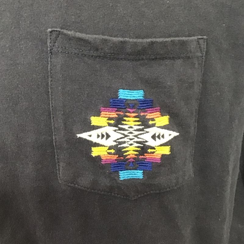 ペンドルトン PENDLETON Tシャツ 長袖 0475-1001 クルーネック ロンT 胸ポケット L 刺繍 紺 / ネイビー /  メンズ USED 古着 中古 10125797