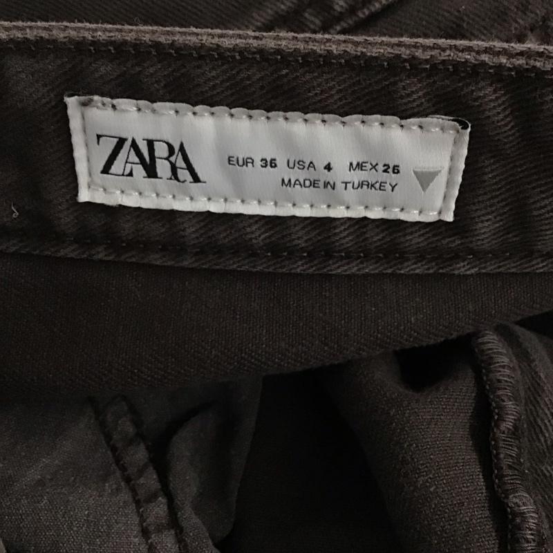 ザラ ZARA パンツ デニム、ジーンズ デニムパンツ ワイドパンツ カジュアルパンツ ストレッチパンツ 36 無地 茶 / ブラウン /  レディース USED 古着 中古 10143778