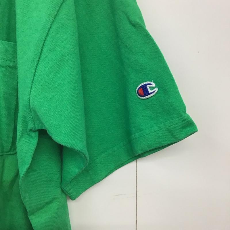 チャンピオン Champion Tシャツ 半袖 c5-b303 半袖カットソー 無地Tシャツ L 無地 緑 / グリーン /  メンズ USED 古着 中古 10141950