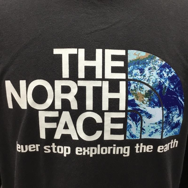 ザノースフェイス THE NORTH FACE カットソー 長袖 NT34015X EARTHLOGOLSTEE アースロゴロングスリーブTシャツ 長袖カットソー プリントTシャツ XL ロゴ、文字 黒 / ブラック /  メンズ USED 古着 中古 10116689