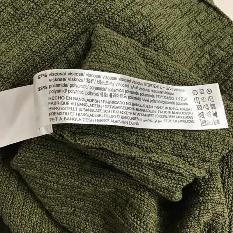 ザラ ZARA ワンピース ロングスカート 長袖ニットロングワンピース スクエアーネック タイトワンピース S 無地 カーキ / カーキ /  レディース USED 古着 中古 10136037