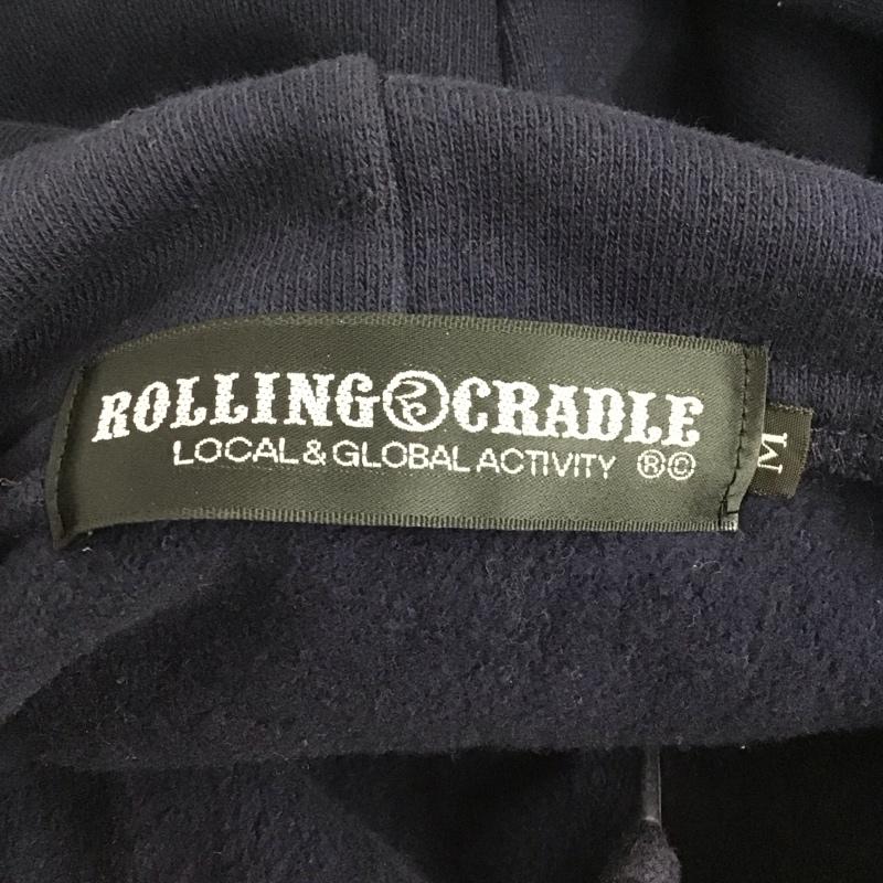 ローリングクレイドル ROLLING CRADLE パーカー 長袖 長袖パーカー プルオーバーパーカー スウェット M プリント 紺 / ネイビー /  メンズ USED 古着 中古 10131979
