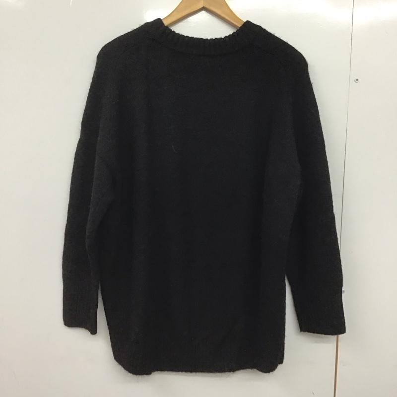 シンプリシテェ Simplicite ニット、セーター 長袖 長袖ニットカットソー クルーネック セーター FREE ロゴ、文字 黒 / ブラック /  レディース USED 古着 中古 10147644