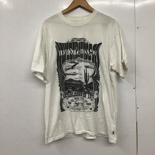 リーバイス Levi s Tシャツ 半袖 半袖カットソー プリントTシャツ クルーネックカットソー M プリント 白 / ホワイト /  メンズ USED 古着 中古 10150262