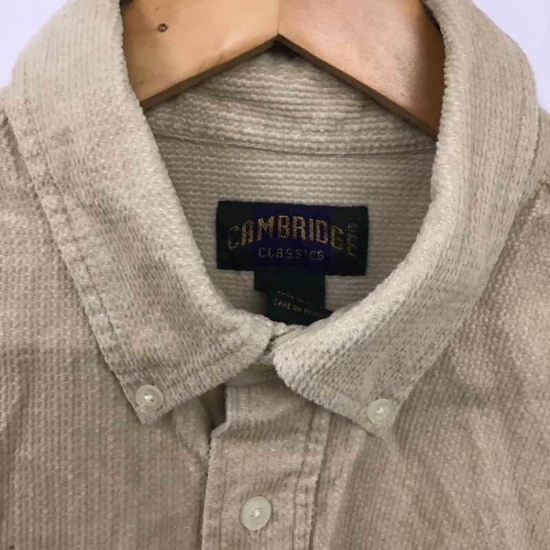 古着 USED シャツ、ブラウス 長袖 長袖シャツ 無地シャツ カラーシャツ コーデュロイシャツ L 無地 ベージュ / ベージュ /  メンズ USED 古着 中古 10130893