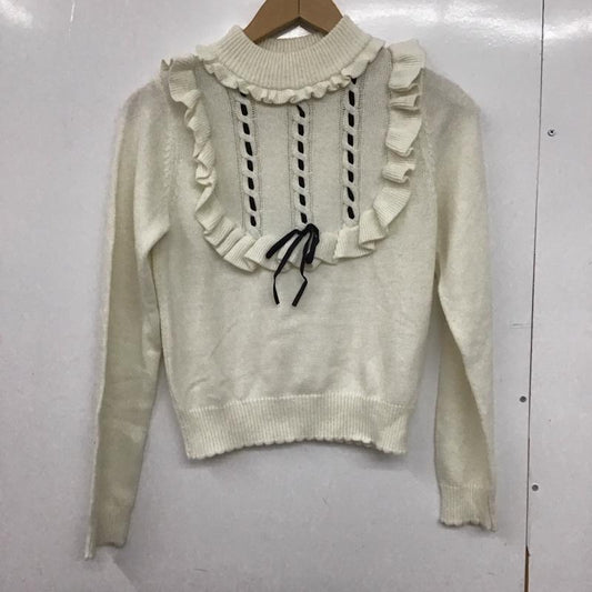 アンクルージュ ANKROUGE ニット、セーター 長袖 M 無地 白 / ホワイト /  レディース USED 古着 中古 10147188