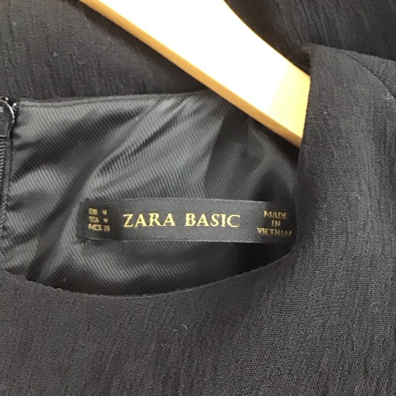 ザラベーシック ZARA BASIC ワンピース ひざ丈スカート M 無地 黒 / ブラック /  レディース USED 古着 中古 10129591
