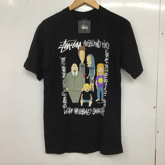 ステューシー STUSSY Tシャツ 半袖 半袖カットソー プリントTシャツ クルーネックカットソー S プリント 黒 / ブラック /  メンズ USED 古着 中古 10134056