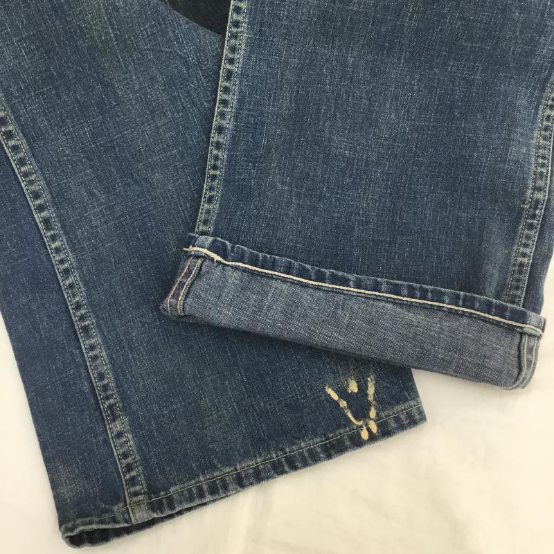 ダブルアールエル RRL パンツ デニム、ジーンズ USA製 32インチ ダメージ加工 青 / ブルー /  メンズ USED 古着 中古 10107620