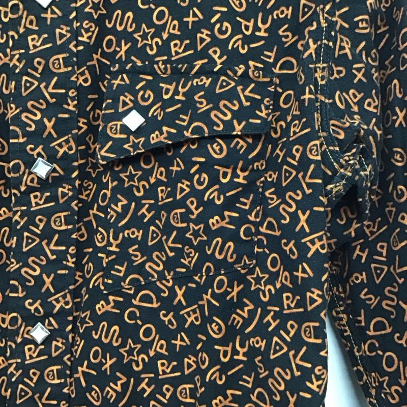 ファニー FUNNY シャツ、ブラウス 長袖 長袖シャツ 総柄シャツ カラーシャツ M 総柄 黒 / ブラック /  メンズ USED 古着 中古 10136556