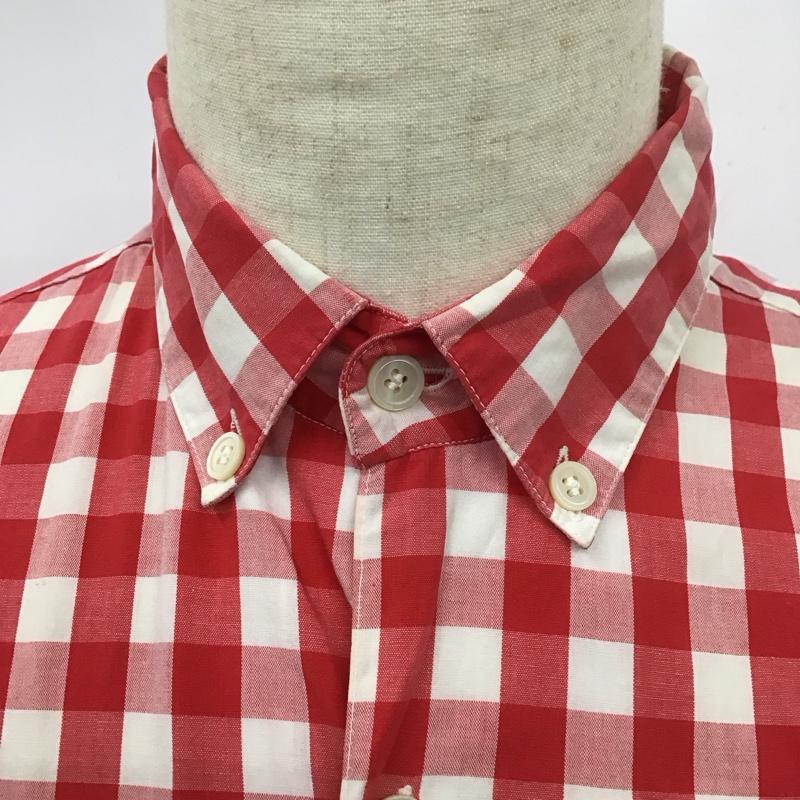 クリームソーダ CREAMSODA シャツ、ブラウス 半袖 ボタンダウン 胸ポケット チェック 白 / ホワイト / X 赤 / レッド /  メンズ USED 古着 中古 10113080