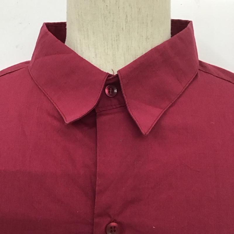 モヒート MOJITO シャツ、ブラウス 長袖 4X プリーツ 無地 えんじ / ワインレッド /  メンズ USED 古着 中古 10107655