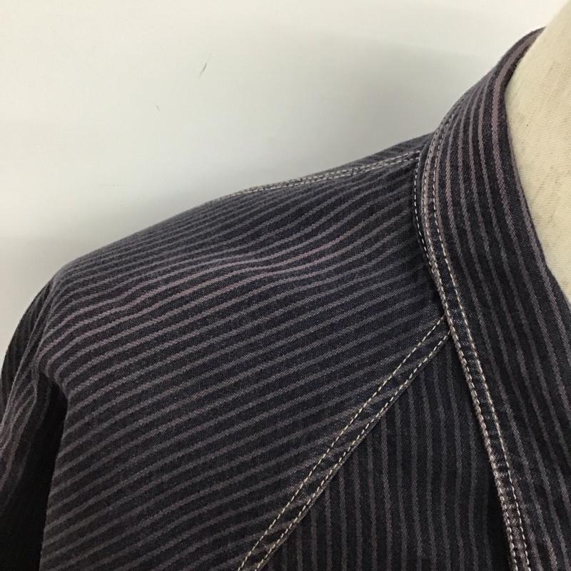 リーバイストラウスアンドコー Levi Strauss & co. ジャケット、上着 ジャンパー、ブルゾン ジップアップデニムジャケット カラージャケット ストライプジャケット ラグラン M ストライプ 紫 / パープル / X 紺 / ネイビー /  メンズ USED 古着 中古 10106785