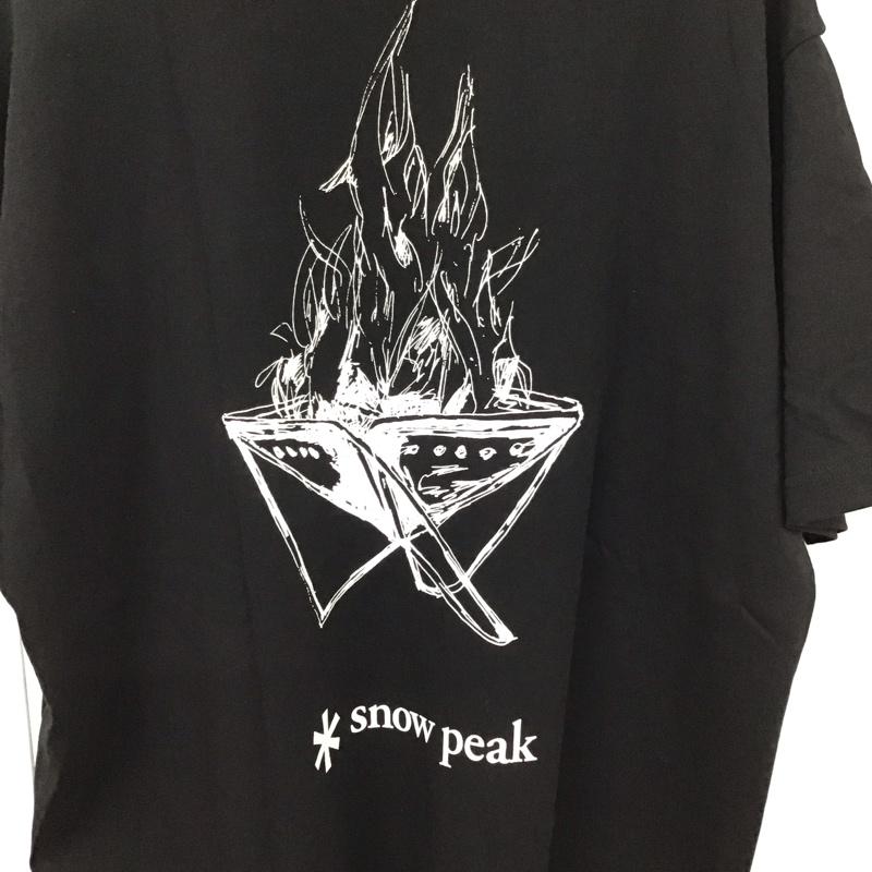 スノーピーク Snow Peak Tシャツ 半袖 Relume JOURNALSTANDARD別注 半袖カットソー プリントTシャツ クルーネックカットソー M ロゴ、文字 黒 / ブラック /  メンズ USED 古着 中古 10131627