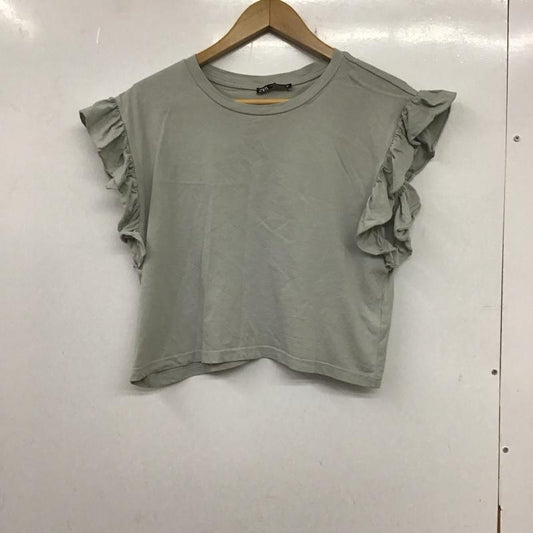ザラ ZARA カットソー 半袖 S 無地 灰 / グレー /  レディース USED 古着 中古 10136520