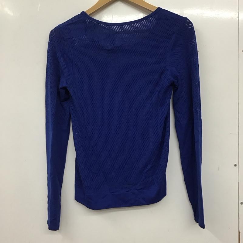 ナイキ NIKE Tシャツ 長袖 AT0783-438 DRI-FIT スポーツウェア メッシュ タグ付き S ワンポイント 青 / ブルー /  レディース USED 古着 中古 10135598