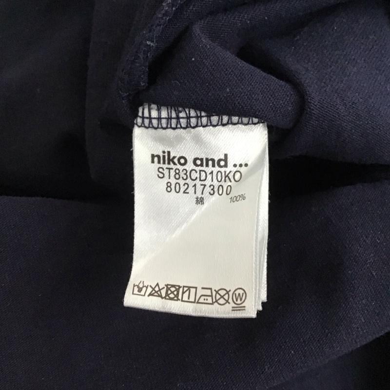ニコアンド niko and... ワンピース ロングスカート 80217300 Tシャツワンピース 半袖 L ロゴ、文字 紺 / ネイビー /  レディース USED 古着 中古 10129156