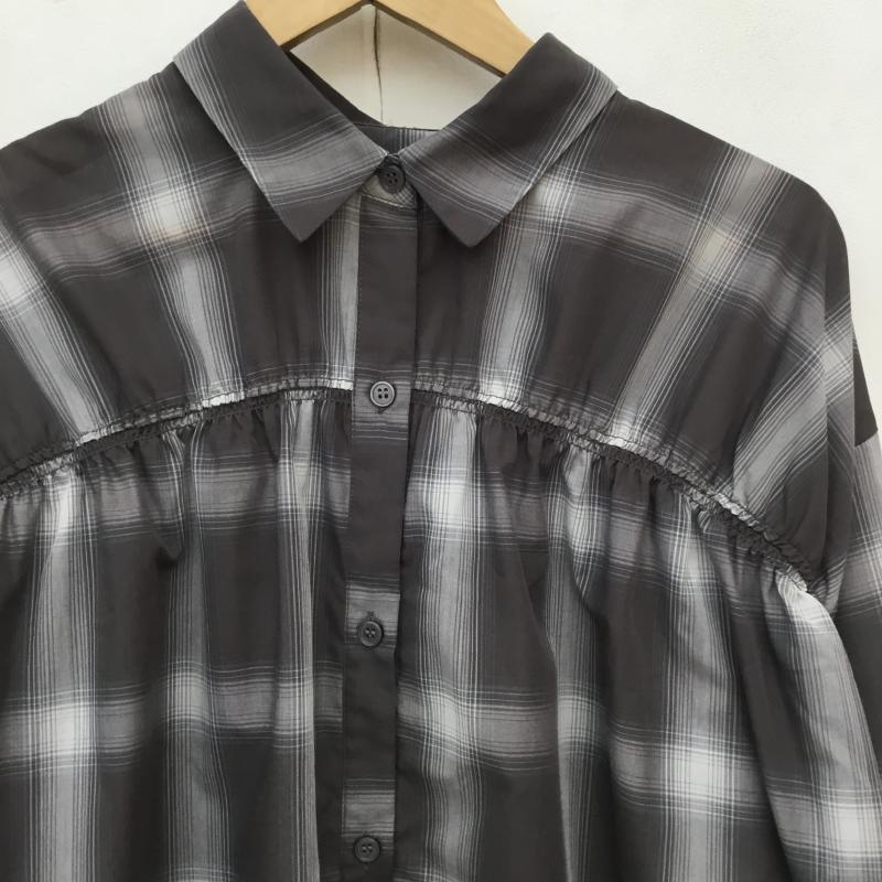 グローバルワーク GLOBAL WORK シャツ、ブラウス 長袖 M チェック 灰 / グレー / X チャコールグレー / チャコールグレー /  レディース USED 古着 中古 10143946