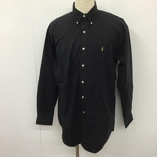 ラルフローレン RALPHLAUREN シャツ、ブラウス 長袖 長袖シャツ カラーシャツ ボタンダウンシャツ 長袖カットソー M ロゴ、文字 黒 / ブラック /  メンズ USED 古着 中古 10112487