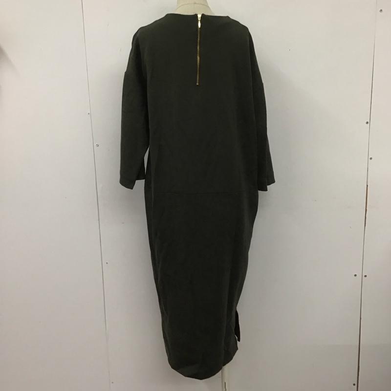 ビームス ハート BEAMS HEART ワンピース ロングスカート 43-26-1264-138 七分袖 モックネック 無地 カーキ / カーキ /  レディース USED 古着 中古 10108608