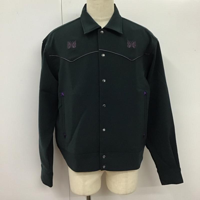 ニードルス Needles ジャケット、上着 ジャケット、ブレザー 長袖ジャケット カラージャケット 長袖シャツ カラーシャツ L ロゴ、文字 黒 / ブラック /  メンズ USED 古着 中古 10119424