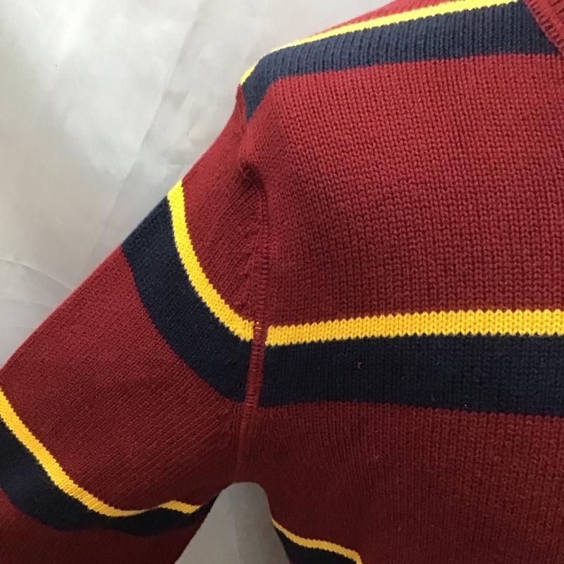 トミーヒルフィガー TOMMY HILFIGER ニット、セーター 長袖 長袖ニットカットソー クルーネックカットソー セーター ボーダーニットカットソー L ボーダー柄 マルチカラー / マルチカラー /  メンズ USED 古着 中古 10111325