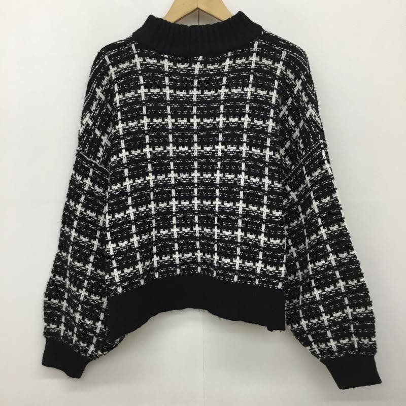 イング INGNI ニット、セーター 長袖 M  黒 / ブラック / X 白 / ホワイト /  レディース USED 古着 中古 10139619