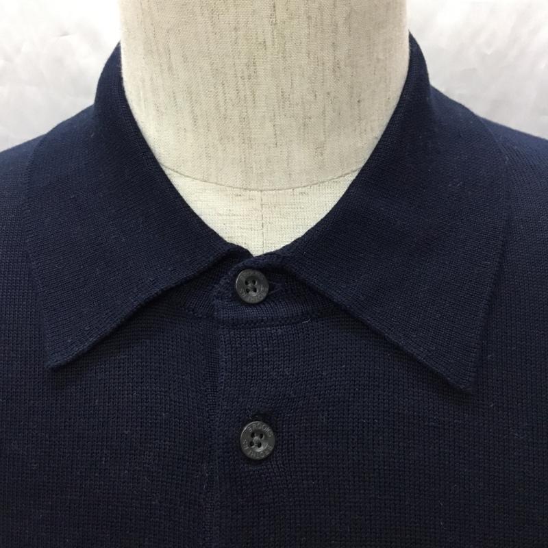 ブルックスブラザーズ BROOKS BROTHERS ニット、セーター 長袖 シルク コットン 襟付き M 無地 紺 / ネイビー /  メンズ USED 古着 中古 10112878