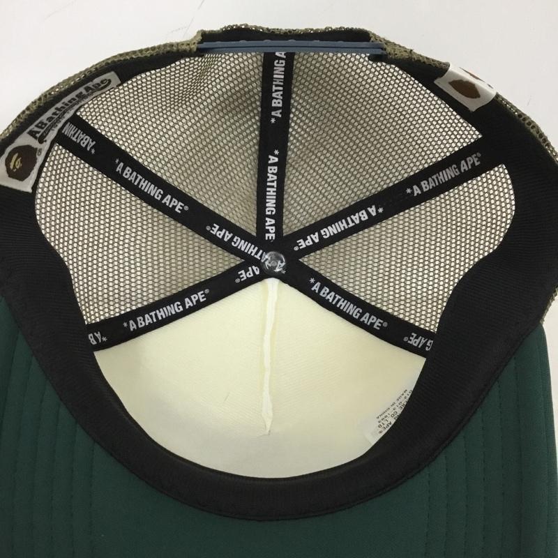 アベイシングエイプ A BATHING APE 帽子 キャップ BAPE STA MESH CAP メッシュキャップ ロゴ、文字 白 / ホワイト / X 緑 / グリーン /  メンズ USED 古着 中古 10142183